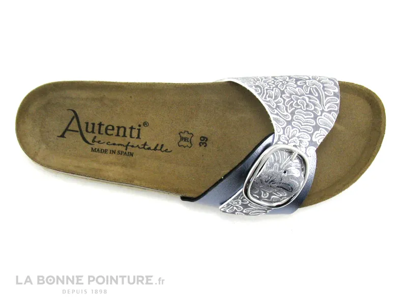 Achat chaussures Autenti by Penta Femme Mule, vente Autenti 689761 Gris metal - Large bride - Mule Femme