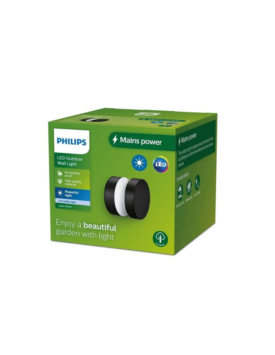 Applique murale LED ronde extérieure LAVEN 6W 4000K IP44 | LéonLeds