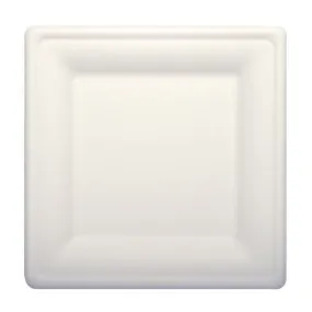 Assiettes en canne à sucre ''pure'' carrée blancx100