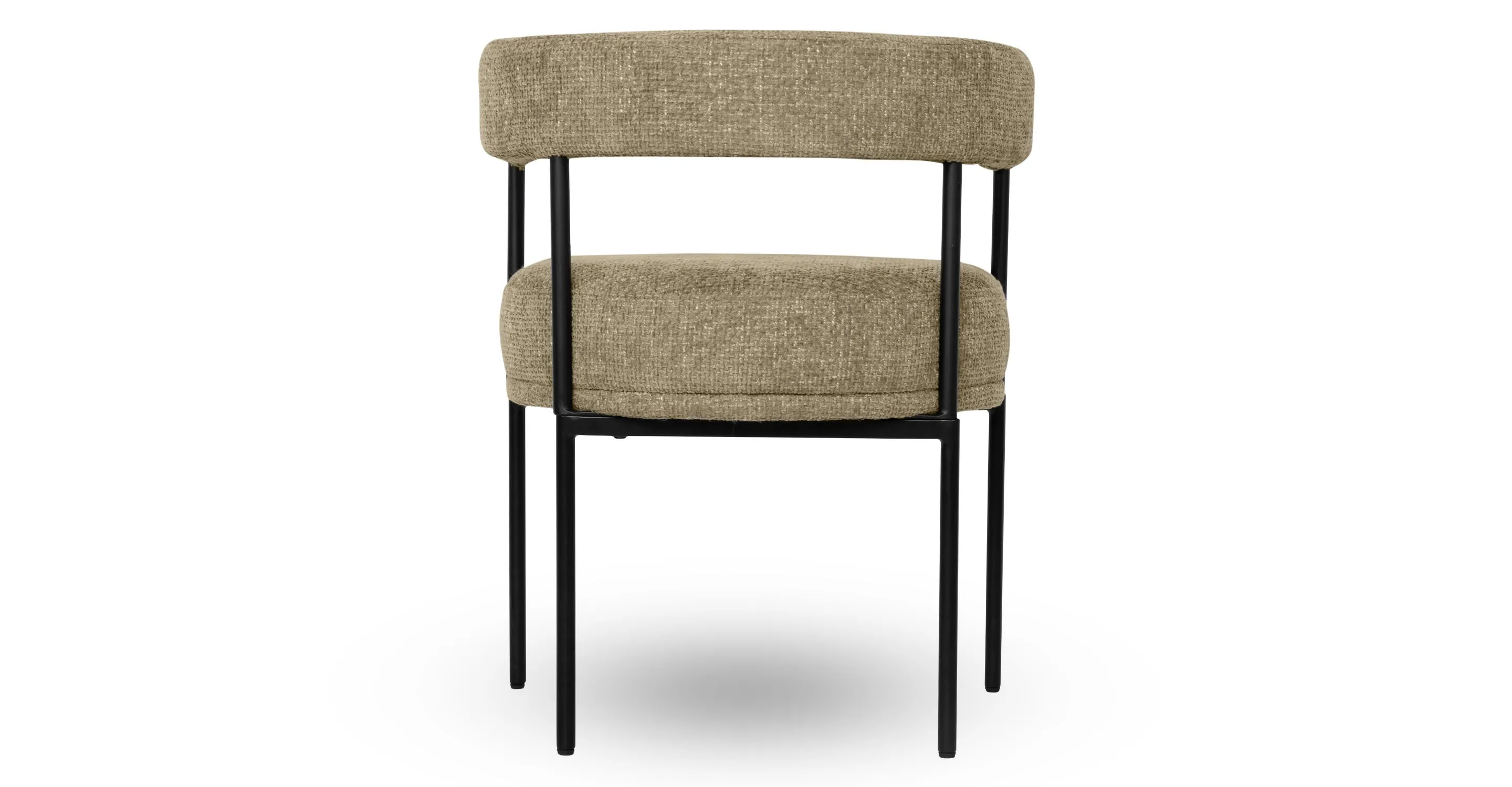 Chaise Arcade tweed taupe & métal noir 