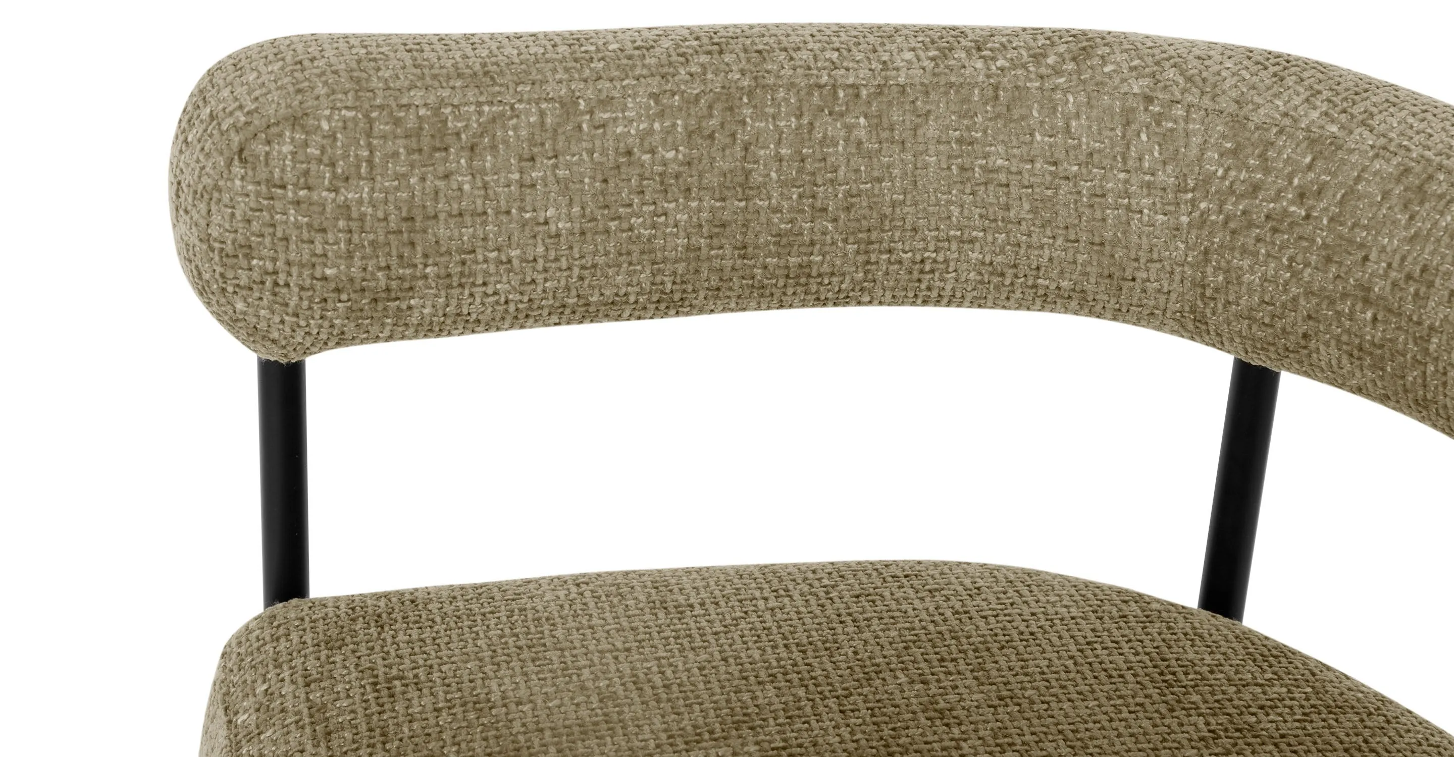 Chaise Arcade tweed taupe & métal noir 