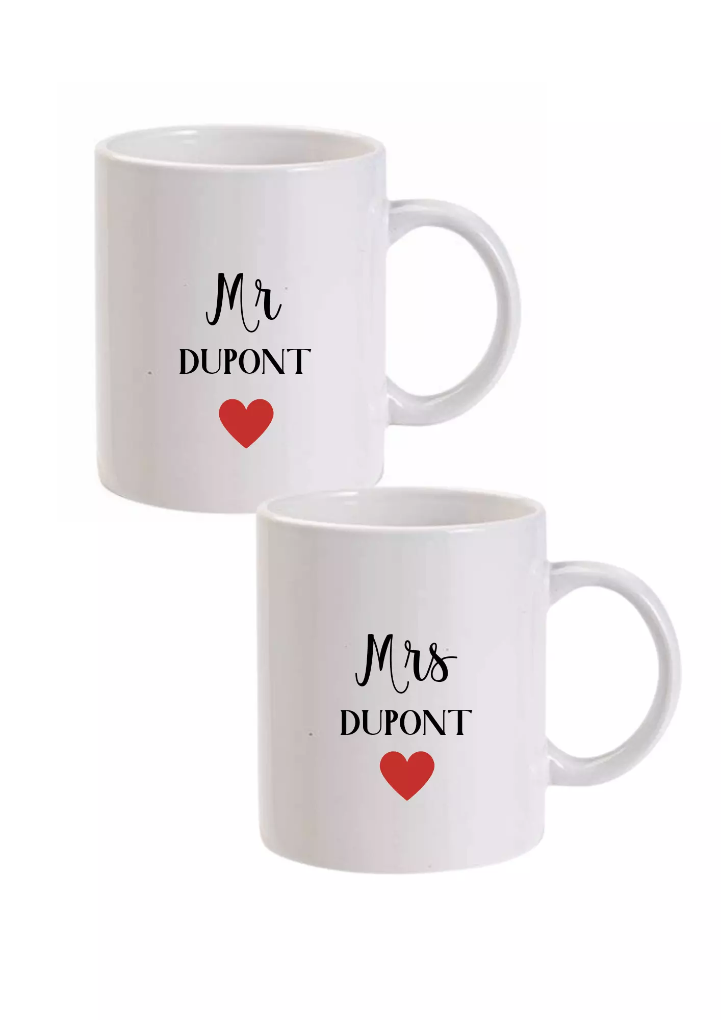 Duo de tasses personnalisé 