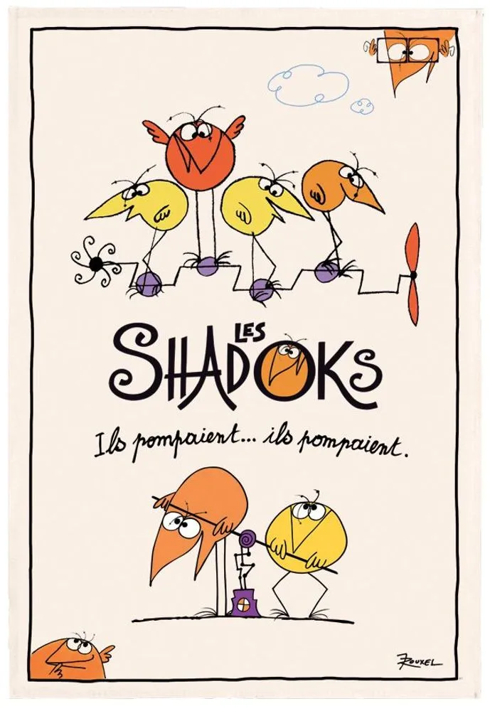 K-towel shadoks ils pompaient ecru 48 x 72
