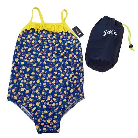 Neuf & étiquette Maillot de bain Gili's Paris 4 ans 1 pièce bleu et jaune