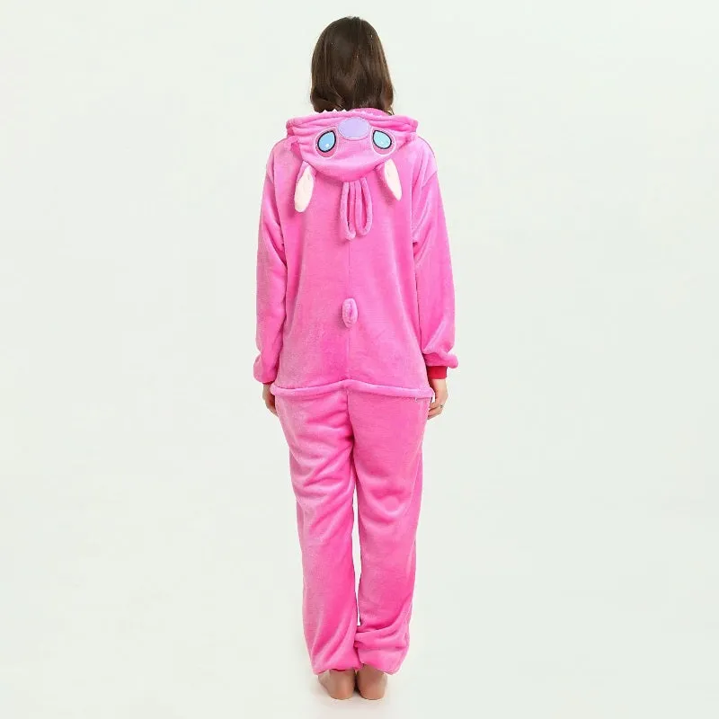 Pyjama Stitch rose + chaussons