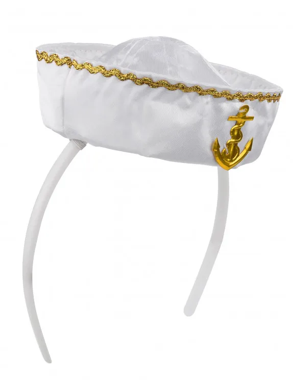 Serre-tête mini chapeau marin blanc femme : Deguise-toi, achat de Accessoires