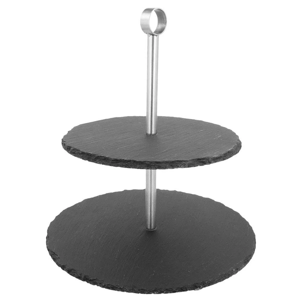Serviteur 2 étages en ardoise 25x25x26,5cm - par 2