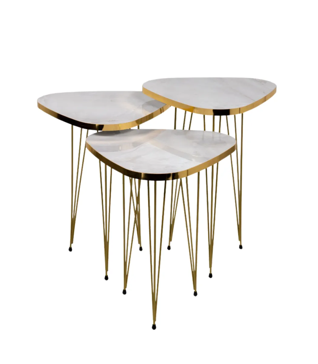 TABLE GIGOGNE BLANC PIED DORE 