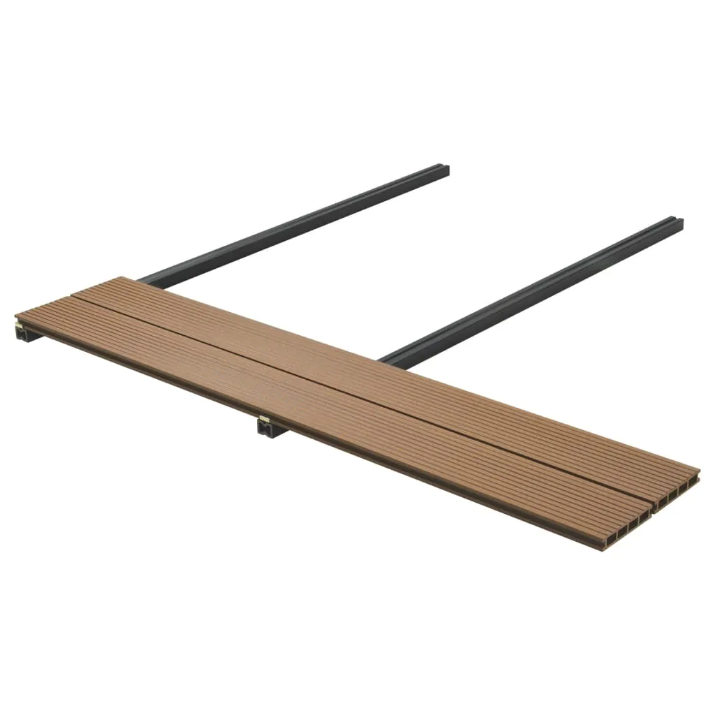 vidaXL Panneaux de terrasse creux et accessoires WPC 10 m² 4 m Teck 